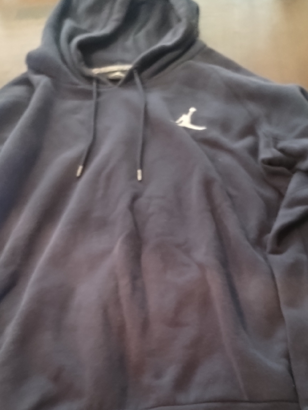Jordan Navy Pullover Hoodie with White Jumpman